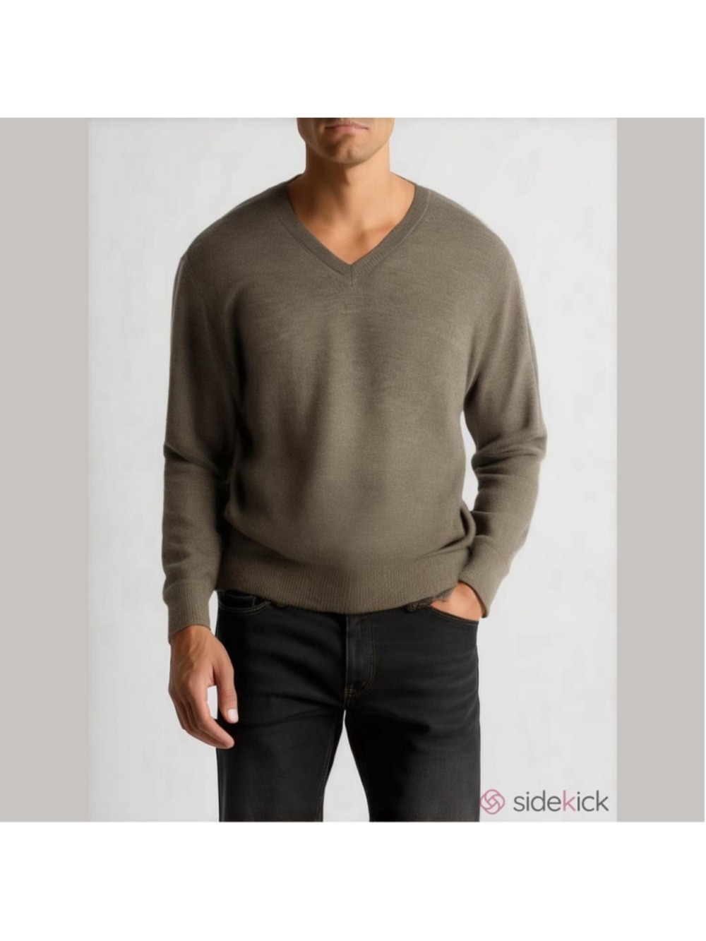 Banana republic Men's Gray Extra Fine Merino Wool V-Neck Sweater size M